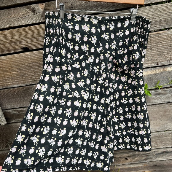 Kerry Cassill A-line rose printed cotton skirt - knee length Size M/L - Picture 2 of 5